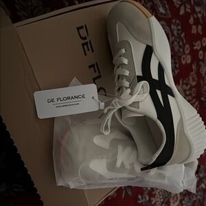 Women's Black and White Sneakers